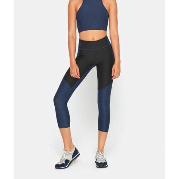 Outdoor Voices Pants - Outdoor Voices Warmup 3/4 Leggings Women's Small Blue & Black Two-Toned